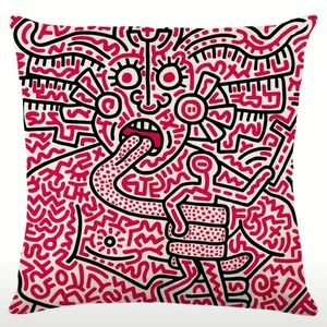 Keith Haring artistic print pillowcase